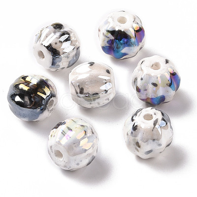 Handmade Pearlized Porcelain Beads PORC-G010-02-1