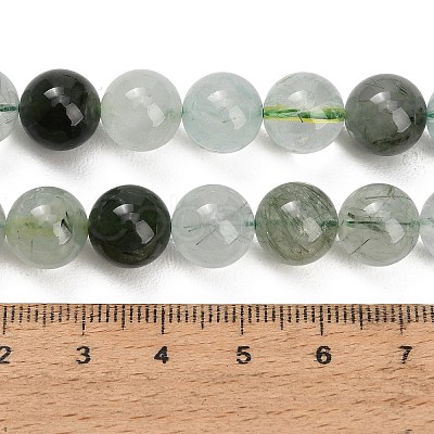 Natural Green Rutilated Quartz Beads Strands GG-CBAC678-A01-10mm-1
