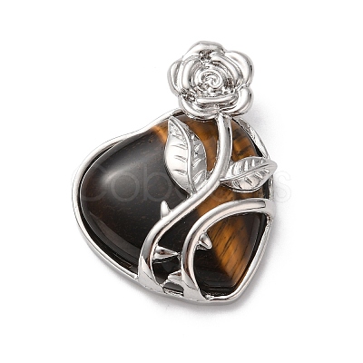 Natural Tiger Eye Pendants G-B042-01P-06-1