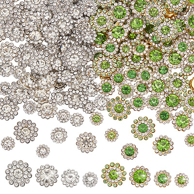 200Pcs 2 Colors Iron Rhinestones Cabochons FIND-AR0006-24-1