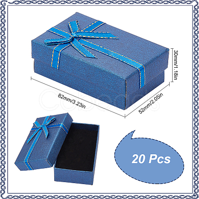 20Pcs Rectangle Paper Storage Gift Boxes with Bowknot CON-SC0001-17A-1