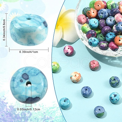 70Pcs 7 Colors Dyed Synthetic Riverstone Beads G-YW0002-99-1