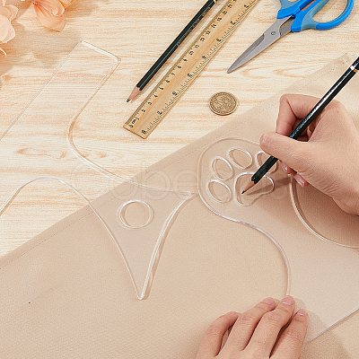 2Pcs 2 Styles Transparent Acrylic Router Templates DIY-DC0002-74-1