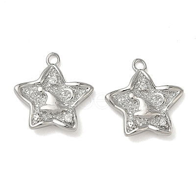 Christmas Brass Micro Pave Clear Cubic Zirconia Pendants KK-A280-03A-P-1