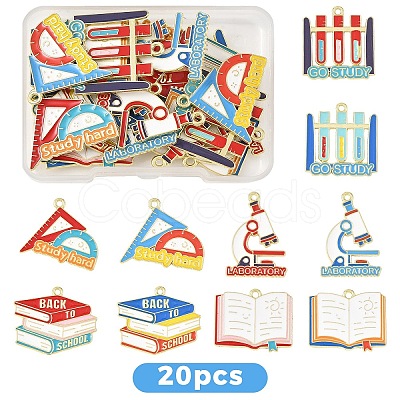 20Pcs 10 Styles Alloy Enamel Pendants ENAM-YW0009-32-1