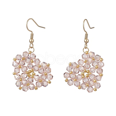 Heart Glass Dangle Earrings EJEW-MZ00639-01-1