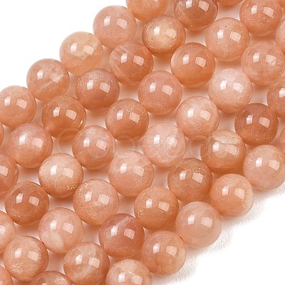 Natural Sunstone Beads Strands G-G342-A03-9mm-1