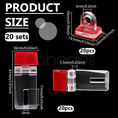 20 Boxes Acrylic Self Adhesive Latches FIND-BC0014-39-1