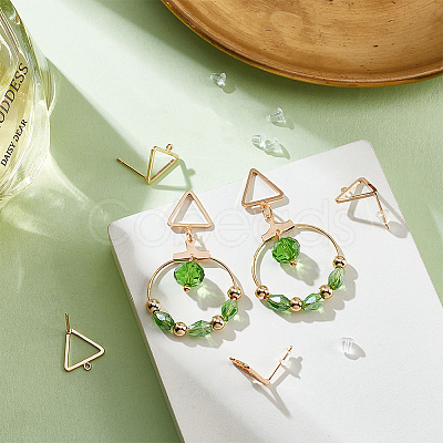 Brass Stud Earring Findings KK-BC0003-74G-1