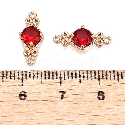 Brass Pave Faceted Glass Connector Charms FIND-T070-03E-1