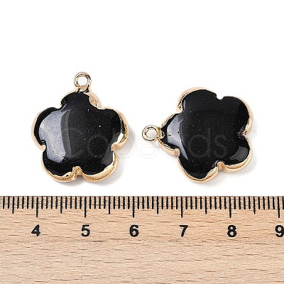 Natural Black Stone Pendants G-P566-01G-11-1