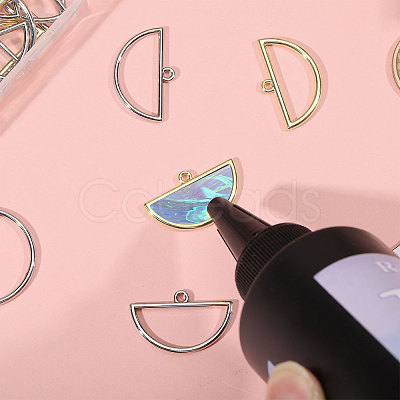 32Pcs 2 Colors Alloy Open Back Bezel Big Pendants FIND-CA0010-88-1