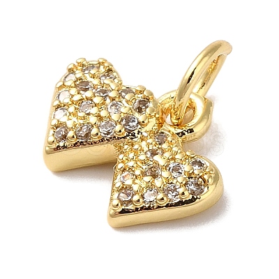 Rack Plating Brass & Clear Cubic Zirconia Pendants KK-L216-051G-1