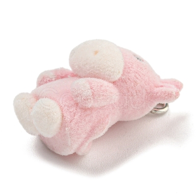 Flocking Resin Cute Pendants RESI-L043-01P-05-1