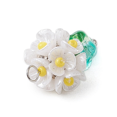 Glass Seed Beaded Flowerpot Pendants PALLOY-MZ00520-02-1