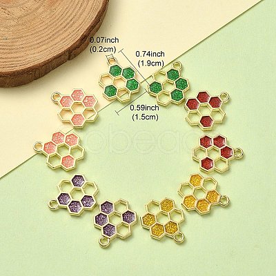 10Pcs 5 Colors Alloy Enamel Pendants ENAM-YW0003-36-1