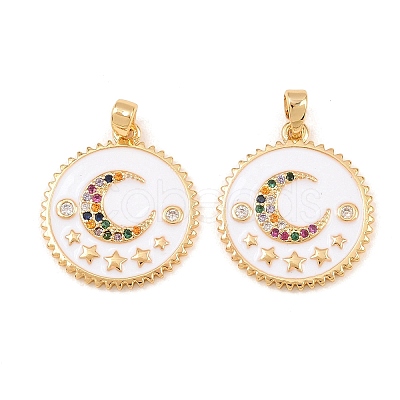 Brass Micro Pave Cubic Pendants KK-Z140-17G-1