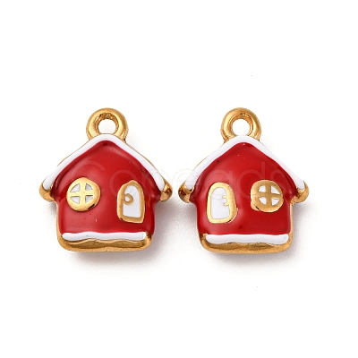 304 Stainless Steel Enamel Pendants STAS-Q363-06G-1