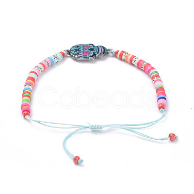 Adjustable Nylon Thread Braided Bead Bracelets BJEW-JB05192-M-1