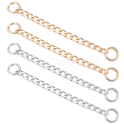 6Pcs 2 Color Aluminum Curb Chain Strap FIND-NB0001-67-1