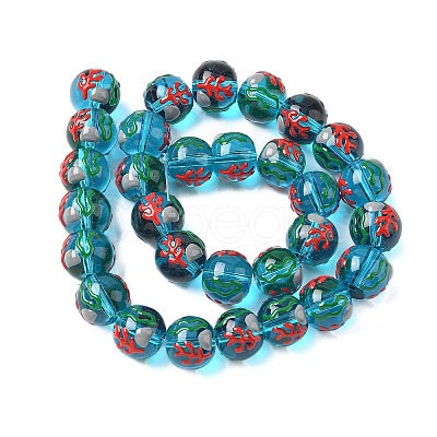 Ocean Theme Handmade Glass Enamel Beads LAMP-D304-02F-1