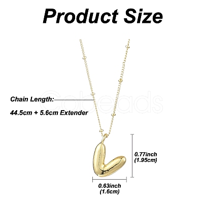 1Pc Initial Letter Brass Pendant Necklaces NJEW-YW0001-24V-1
