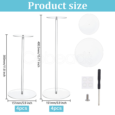 8 Bags 4 Styles Acrylic Storage Hat Racks ODIS-DR0001-08-1