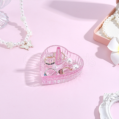 Heart-Shaped Glass Ring Holder AJEW-WH0643-265B-1