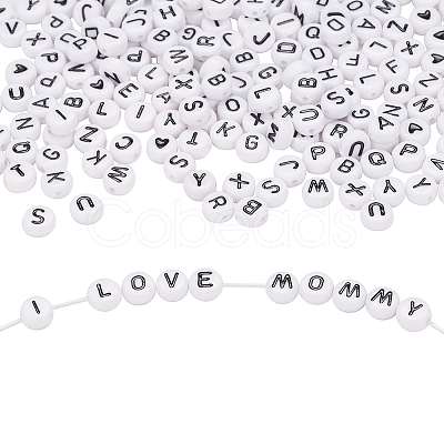 200Pcs 2 Style White Acrylic Enamel Beads SACR-YW0001-04-1