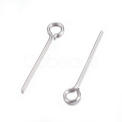 Tarnish Resistant 304 Stainless Steel Eye Pins LS-STAS-O105-01P-0.6x16mm-1