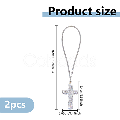 2Pcs Stainless Steel Rhinestone Pendant Decorations AJEW-DC0003-68-1