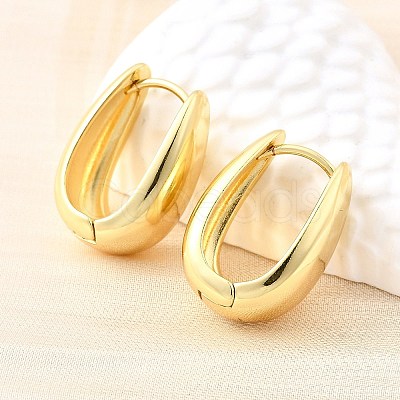 U-Shaped Brass Hoop Earrings EJEW-Z121-04G-1