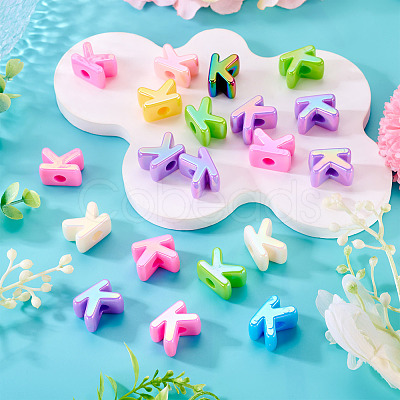 20Pcs UV Plating Opaque Acrylic European Beads OACR-TADJ0001-16K-1