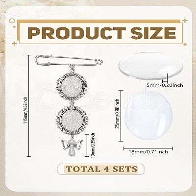 Oval Iron Flower Bouquet Photo Brooch Making Kits JEWB-LP00002-1