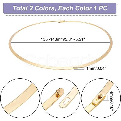 Unicraftale 2Pcs 2 Colors 304 Stainless Steel Wire Wrap Collar Necklaces Set for Women NJEW-UN0001-34-1