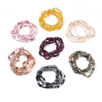 Natural Mixed Gemstone Bead Stretch Bracelets BJEW-K213-M05-1