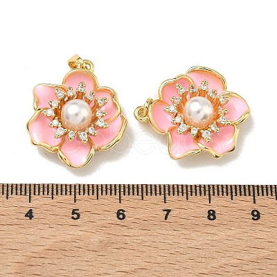 Brass Micro Pave Clear Cubic Zirconia Pendants KK-H265-06G-1