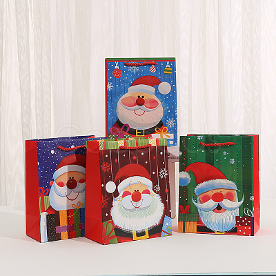 Christmas Paper Santa Claus Printed Tote Bags ABAG-P015-01C-1