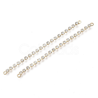 Brass Micro Cubic Zirconia Chain Links Connectors KK-N231-134-NF-1