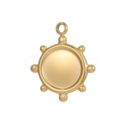 304 Stainless Steel Pendants Cabochon Setting STAS-OY009-60G-1