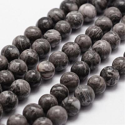 Natural Map Stone/Picasso Stone/Picasso Jasper Bead Strands G-D840-60-10mm-1