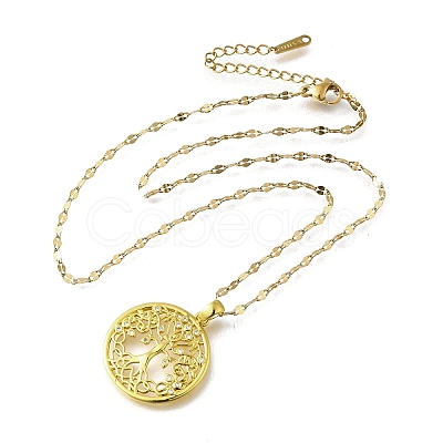 Brass Micro Pave Clear Cubic Zirconia Tree of Life Pendants NJEW-H066-01C-G-1