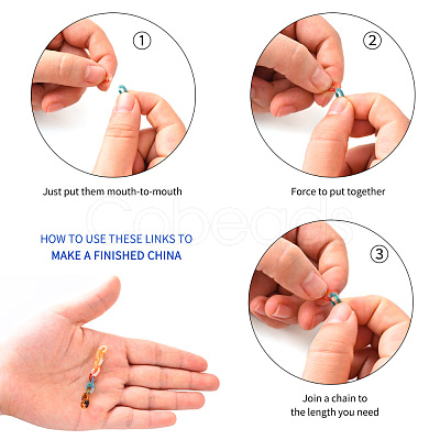 800Pcs 4 Colors Oval Acrylic Linking Rings DIY-YW0002-39-1