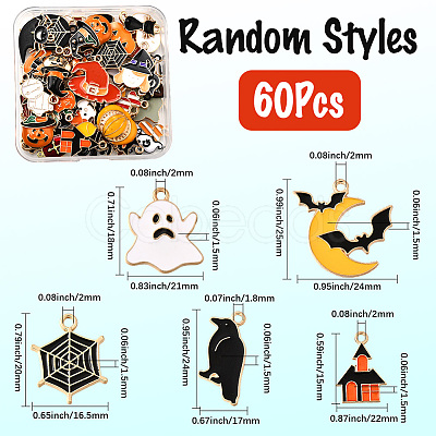 Halloween Theme Alloy Enamel Pendants FIND-SP0004-37-1
