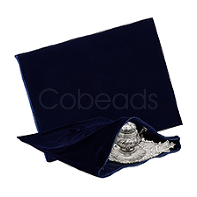 Rectangle Polyester Jewelry Packaging Bags with Alloy Zipper ABAG-WH0061-05A-01-1