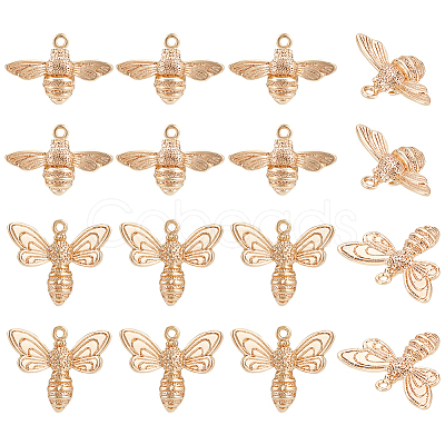 16Pcs 2 Styles Brass Pendants KK-BC0010-03-1