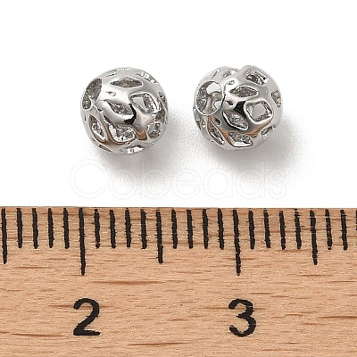 Brass Hollow Spacer Beads KK-P249-03C-P-1