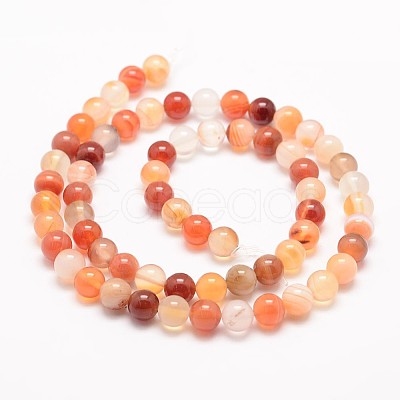 Natural Carnelian Bead Strands X-G-K153-B20-8mm-1