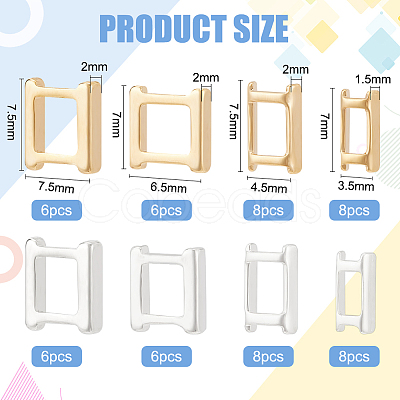 56Pcs 8 Styles Eco-Friendly Brass Watch Band Clasps KK-BC0009-75-1