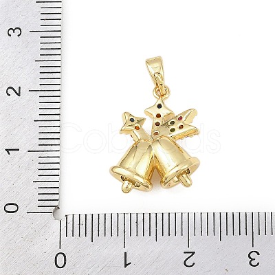 Christmas Brass Micro Pave Cubic Zirconia Pendants KK-H518-03A-G-1